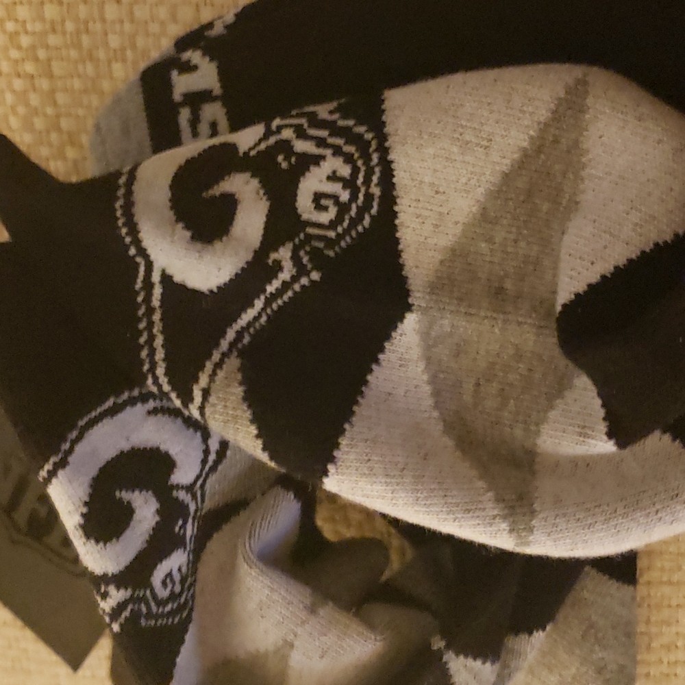 New! 🏉🐏 NFL LA RAMS Argyle Socks Greys and Black NWT